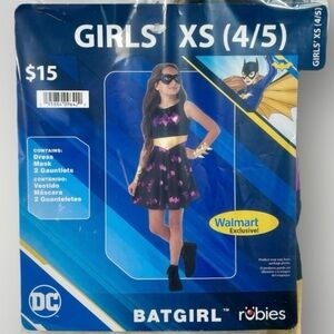 Halloween Costume DC Batgirl Girls XS (4/5) 3 piece NEW!